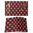 thumbnail image 1 of Vintage Flowering Placemats Set&nbsp;of&nbsp;12 Gorgeous Flower Dark Red Background Heat Insulation Washable Place Mats, Non-Slip Table Mats for Dining Table Party Kitchen Decor,13x19 Inch, 1 of 9