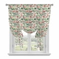 thumbnail image 1 of Vintage Flowers Balloon Curtains 63 Inch Length for Living Room/Bedroom, Spring Pink Green Floral Country Leaves Birds Rod Pocket Privacy Door Curtains Decorative Tie Up Shade for Window 52"x63", 1 of 8