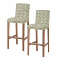 thumbnail image 1 of Vintage Flowers Bar Stool Covers Set of 2, Spring Yellow Green Floral Country Leaves Birds Stretch Bar Chair Covers with Backs, Removable Pub Counter Height Chair Cover for Kitchen Dining Room Cafe, 1 of 7