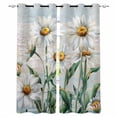 thumbnail image 1 of Vintage Flowers Blackout Curtains for Bedroom/Living Room, Thermal Insulated Kitchen Curtains, White Daisy Spring Floral Summer Botanical Grommet Darkening Window Treatment Drapes 52"x84"x2, 1 of 8