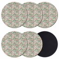 thumbnail image 1 of Vintage Flowers Coasters Set of 6, Absorbent Coasters for Drinks, Spring Pink Green Floral Country Leaves Birds Coaster for Desk Coffee Table Protection, Home Decor House Warming Gifts 4", 1 of 8