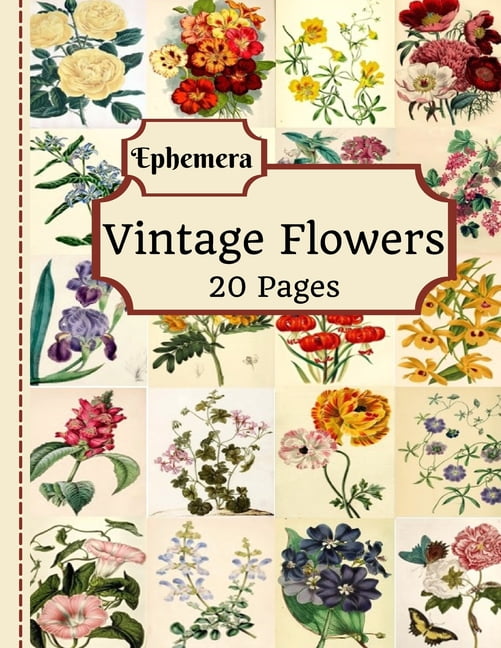 Vintage Flowers Ephemera 20 Pages Of Beautiful Color Pictures To Use