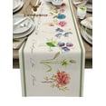 thumbnail image 1 of Vintage Flowers Herbaceous Plant Linen Texture Table Runner Home Wedding Table Mat Centerpieces Decoration Dining Tablecloth, 1 of 5