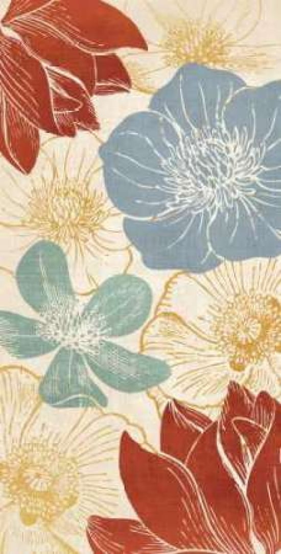 Vintage Flowers I Canvas Art - N Harbick (24 x 48)