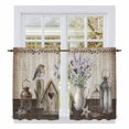 thumbnail image 1 of Vintage Flowers Kitchen Curtain for Berdoom Living Room Cafe 45 Inch Length, Birds Retro Art Elegant Farmhouse Tiers Curtains Light Filtering Drapes Rod Pocket Window Treatment 2 Panels 52"Wx45"L, 1 of 8