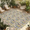 thumbnail image 1 of Vintage Flowers Outdoor Rug for Patio/Deck/Porch, Non-Slip Large Area Rug 4 x 6 Ft, Spring Yellow Floral Country Leaves Blue Birds Indoor Outdoor Rugs Washable Area Rugs, Camping Rug Carpet Runner, 1 of 8
