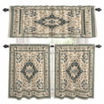 thumbnail image 1 of Vintage Flowers Pattern Kitchen Curtains Valances and Tiers Set of 3 Green Classical Bohemian Style Tier Curtains and Valance with Rod Pocket for Small Windows, 27.5"x24", 1 of 9
