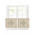 thumbnail image 1 of Vintage Flowers Pattern Short Blackout Curtains 30 Inch Long Ethnic Classical Bohemian Style Rod Pocket Kitchen Curtains, 2 Panels Thermal Insulated Room Darkening Drapes for Bedroom, 42"W x 30"L, 1 of 5