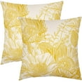 thumbnail image 1 of Vintage Flowers Pillow Covers 20x20 Inch Set of 2 Mustard Yellow Floral Leaves Decorative Square Throw Pillows For Couch Rustic Square Pillow Cases Home Decor For Living Room Sofa Porch Outdoor, 1 of 6