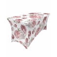 thumbnail image 1 of Vintage Flowers Pink Peony White Table Skirt Wedding ration Home Birthday Party Table Skirt Dessert Table Cover Home r, 1 of 5