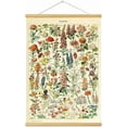 thumbnail image 1 of Vintage Flowers Poster Hanger Frame, Plant Floral Reference Chart Wall Decor Cottagecore Room Decor Aesthetic, Retro Style Wall Decor Art Painting Prints, 1 of 6