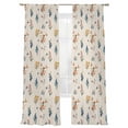 thumbnail image 1 of Vintage Flowers Sheer Curtains 108 Inch Long 2 Panels, Blue Pink Yellow Flower Farm Plant Country Light Filtering Rod Pocket Semi Sheer Curtains, Sheer Voile Drapes for Living Room Bedroom, 52"x108", 1 of 5