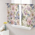 thumbnail image 1 of Vintage Flowers Sheer Curtains 54 Inch Length 2 Panels Set Window Treatments, Spring Watercolor Floral Dragonflies Beige Rod Pocket Semi Curtains for Living Room/Bedroom/Kitchen Décor, 104"W x 54"L, 1 of 7