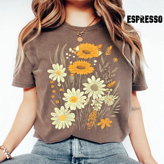 Vintage Flowers Shirt, Daisy TShirt, Sunflower Shirt, Retro Flower Shirt, Floral Shirt, Nature Lover Gift