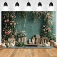 thumbnail image 1 of Vintage Flowers Suitcase Backdrop Bookshelf Book Rustic Wood Door First Travel Baby Kids Birthday Party Photography Background, 1 of 5