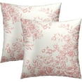 thumbnail image 1 of Vintage Flowers Throw Pillow Covers 20x20 Inch, Set of 2 Chinoiserie Pink Floral Decorative Pillowcases Double Sides Square Cushion Cover for Couch Sofa Bed Farmhouse Home Decor, 1 of 4