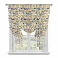 thumbnail image 1 of Vintage Flowers Tie Up Curtains for Windows, Adjustable Balloon Window Shades, Spring Yellow Floral Country Leaves Blue Birds Kitchen Window Treatments Farmhouse Short Curtains 42"x45", 1 of 8