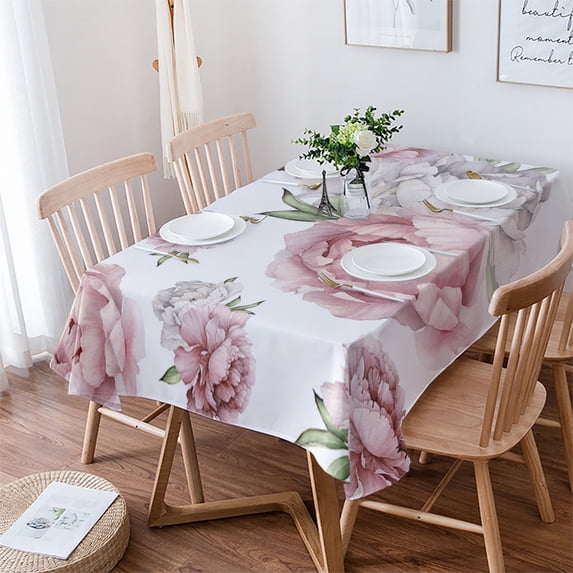 Vintage Flowers Watercolor Wedding Party Table Cloth Waterproof Oilproof Dining Table Cover Kitchen Home Decor Tablecloth