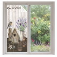 thumbnail image 1 of Vintage Flowers Window Privacy Film, Wooden Birds Retro Art Farmhouse Static Cling UV Sun Blocking Heat Control Window Tint Day and Night, Non-Adhesive One Way Windows Privacy Cover 35.4''x78.7'', 1 of 7
