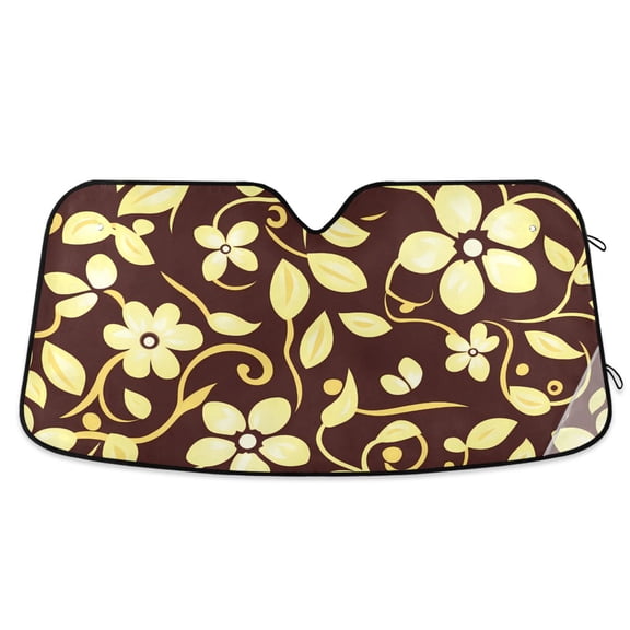 Vintage Flowers and Vines Car Windshield Sun Shade Foldable Car Front Window Visor Heat and UV Protection 53x23.5