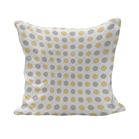Vintage Fluffy Throw Pillow Cushion Cover, Blue and Orange Dots White Background Classic Shabby Colored Pattern, Decorative Square Accent Pillow Case, 28" x 28", Cadet Blue Orange White, by Ambesonne