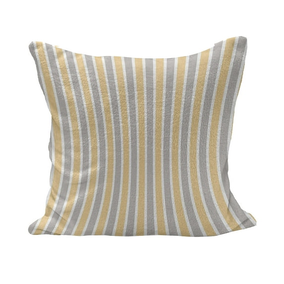 Vintage Fluffy Throw Pillow Cushion Cover, Blue and White Vertical Stripes on Orange Background Geometric Pattern, Decorative Square Pillow Case, 36" x 36", Orange White Cadet Blue, by Ambesonne