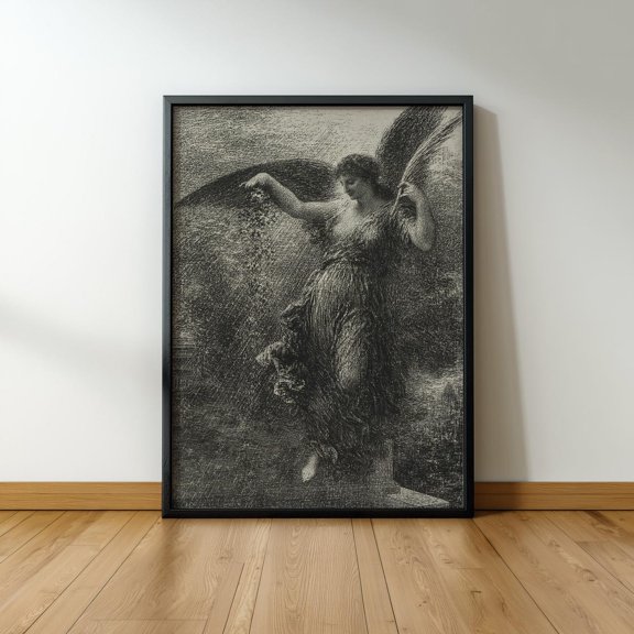 Vintage Flying Angel Biblical Poster