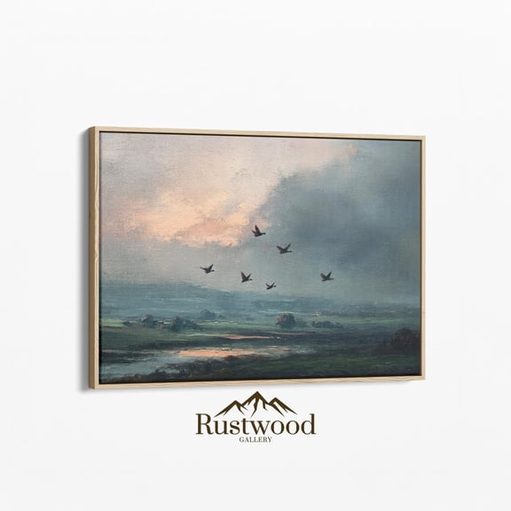 Vintage Flying Ducks Countryside Bird Decor Wall Art