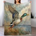 thumbnail image 1 of Vintage Flying Mallard Duck Flannel Warm Throw 50"x60" Vintage Animal Anas Platyrhynchos Bird Home Decor Warm And Cozy Throws for Couch Bed Living Room Throw Blanket, 1 of 8