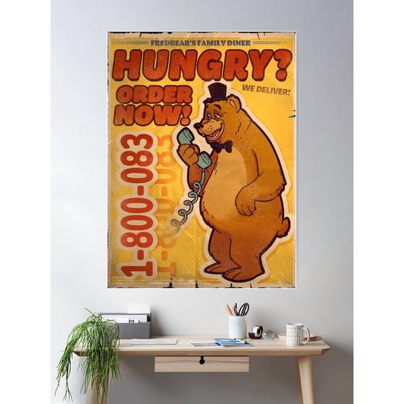 Vintage Fnaf Poster Poster Wall Art, Modern Wall Decor For Living Room Bedroom, 12x18 UNFRAMED