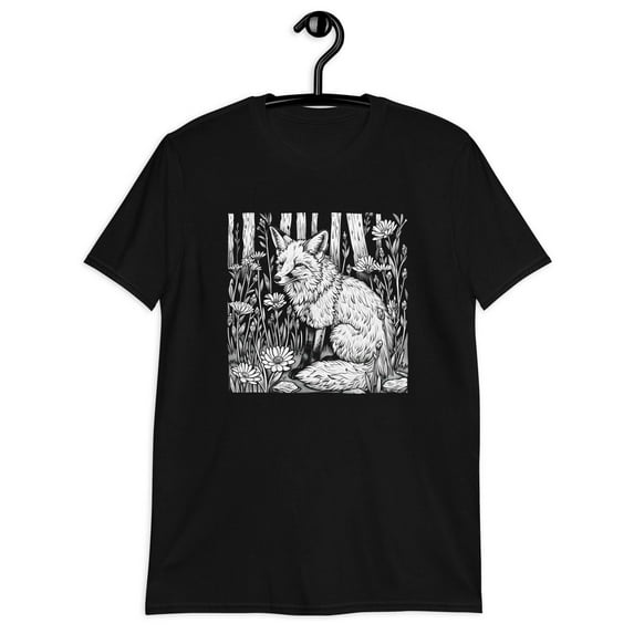 Vintage Folklore Fox Shirt – Cottagecore Wildflower & Forest Scene Tee, Nature Lover Unisex T-Shirt