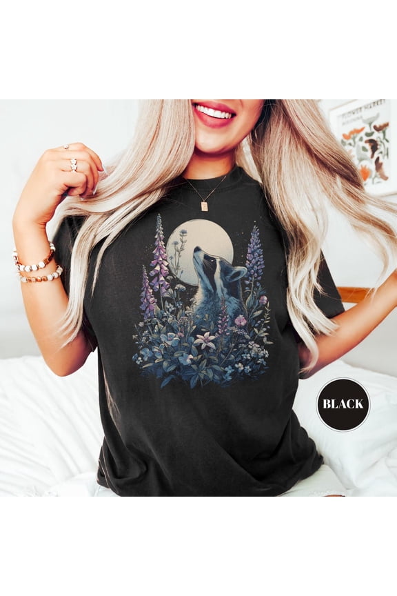 Vintage Folklore T-Shirt, Aesthetic Women Clothing, Animal Lover Tee, Bohemian Top, Nature Outfit, Boho Retro Tee, Cute Floral Shirt