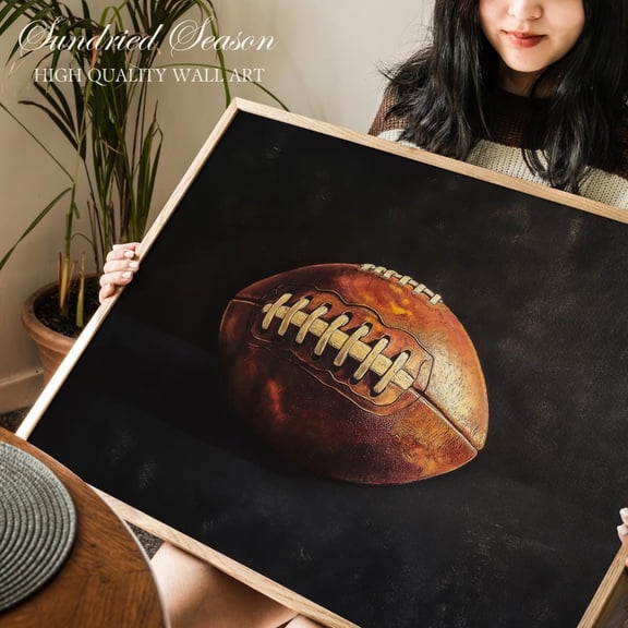 Vintage Football Art Print, Classic Sports Wall Decor, Rustic American Football Poster, Athlete , Man Cave Artwork, Sports Aesthetic UNFRAMED Poster, Wall Art for Decor, Present, 12x18