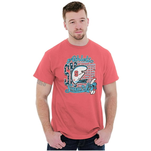 Vintage Football Athlete Smurf Men's Graphic T Shirt Tees Brisco Brands L
