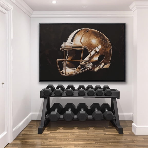 Vintage Football Helmet Wall Art, Retro Style Sports Poster, Man Cave Decor, Motivational Poster, Ready To Hang Gift Home Decor, 8x12 UNFRAMED
