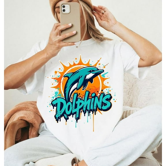 Vintage Football T-Shirt: Dolphin Sports Fan Apparel