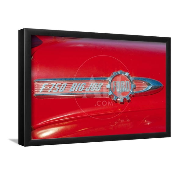 Vintage Ford F750 Big Job Firetruck Emblem Photo Poster, Framed Art Print Wall Art Sold by Art.Com