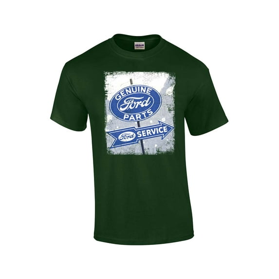 Vintage Ford Genuine Parts Sign Adult Short Sleeve T-shirt-Forest-Medium