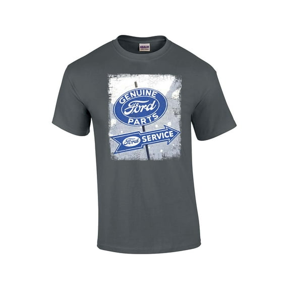 Vintage Ford Genuine Parts Sign Adult Short Sleeve T-shirt-charcoal-6xl