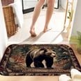 thumbnail image 1 of Vintage Forest Bear 16x24 Flannel Bath Mat for Bathroom, Anti-Slip Backing Soft Bathroom Rug, Washable Water Absorbent Mat, 1 of 9