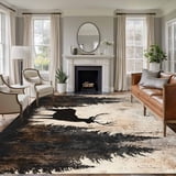 Rustic Antic Rug Vintage Forest Deer Large Area Rug 8x10 FT, Non Slip Living Room Throw ...
