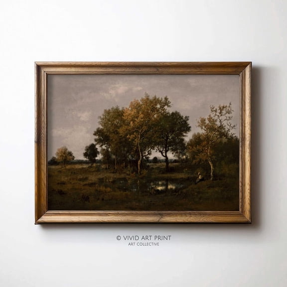 Vintage Forest Landscape Wall Art, Moody Rustic Countryside Home Decor, Vivid Art Print Np-316 Wall Art, Modern Wall Decor, 12x18 UNFRAMED