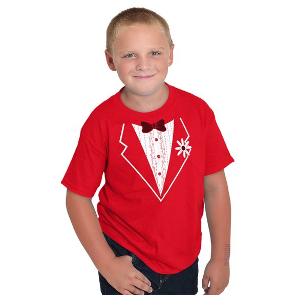 Vintage Formal Bachelor Party Tuxedo Boys Kids T Shirt Tees Tops Teen Brisco Brands L