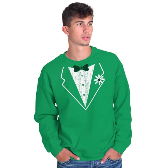Vintage Formal Bachelor Party Tuxedo Men's Big & Tall Crewneck Sweatshirt Brisco Brands 4X