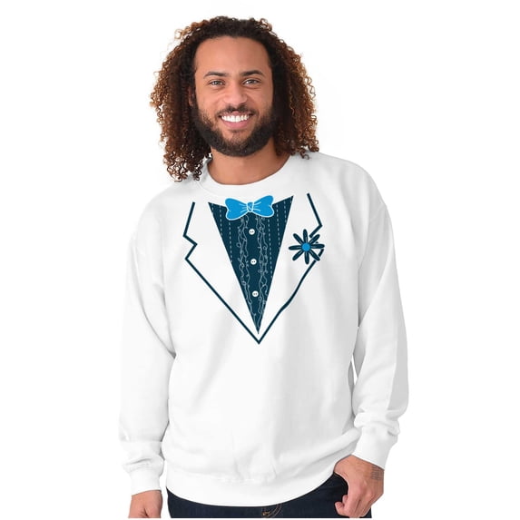 Vintage Formal Bachelor Party Tuxedo Men's Crewneck Sweatshirt Brisco Brands S