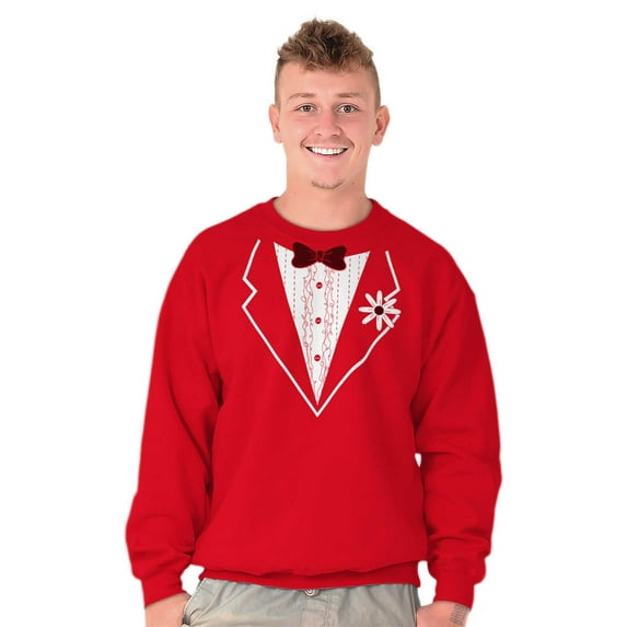 Vintage Formal Bachelor Party Tuxedo Men's Crewneck Sweatshirt Brisco Brands X