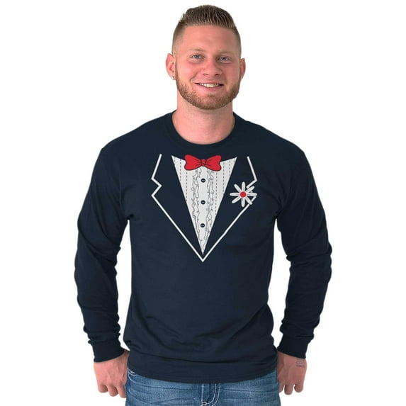 Vintage Formal Bachelor Party Tuxedo Men's Long Sleeve Tee T Shirt Brisco Brands L