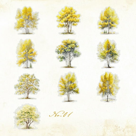 Vintage Four Seasons Scrapbook Sticker Set For Junk Journal And DIY Craft Decoration - Autumn Rain
