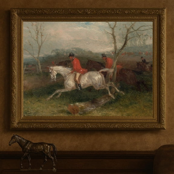 Vintage Fox Hunt Poster 19Th Century Equestrian Art Home Decor, 16x24 UNFRAMED