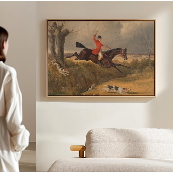 Vintage Fox Hunting Art Poster: Equestrian Horse & Hound, Unframed Poster Size 8x12